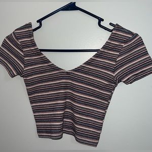 Pull&Bear multi color striped crop top